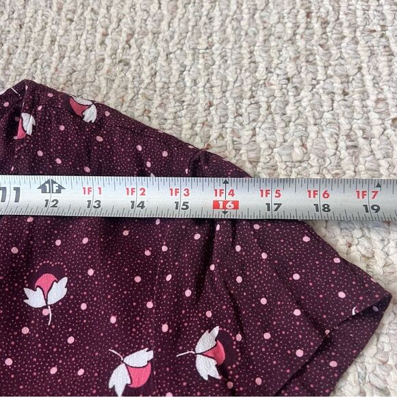 & Other Stories Women's Maroon Floral Wrap V-Neck Dress - Picture 9 of 13